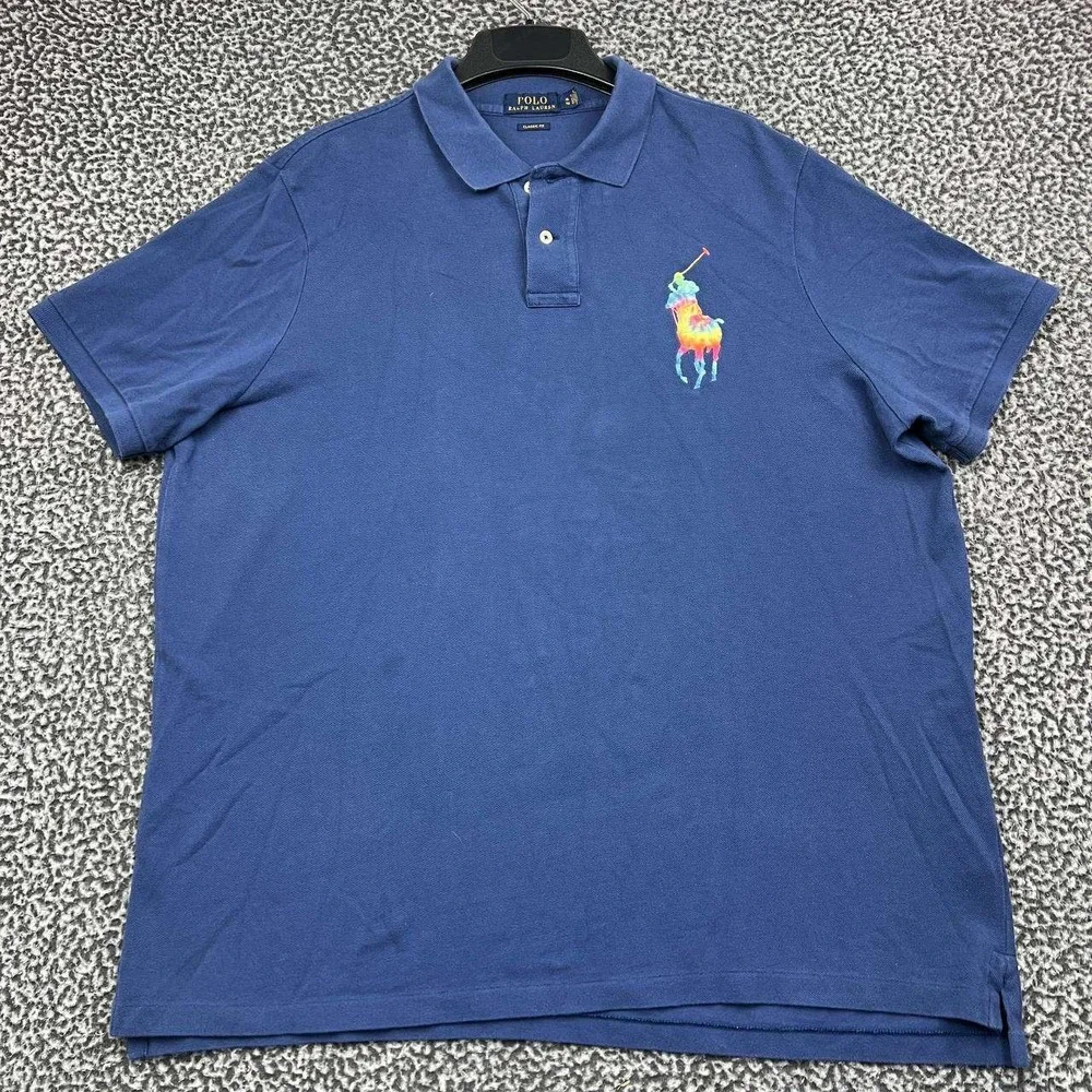 Polo Ralph Lauren Polo Shirt Men XL Blue Classic Fit Short Sleeve Cotton